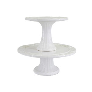 Cake Stand – White 2-Piece Set