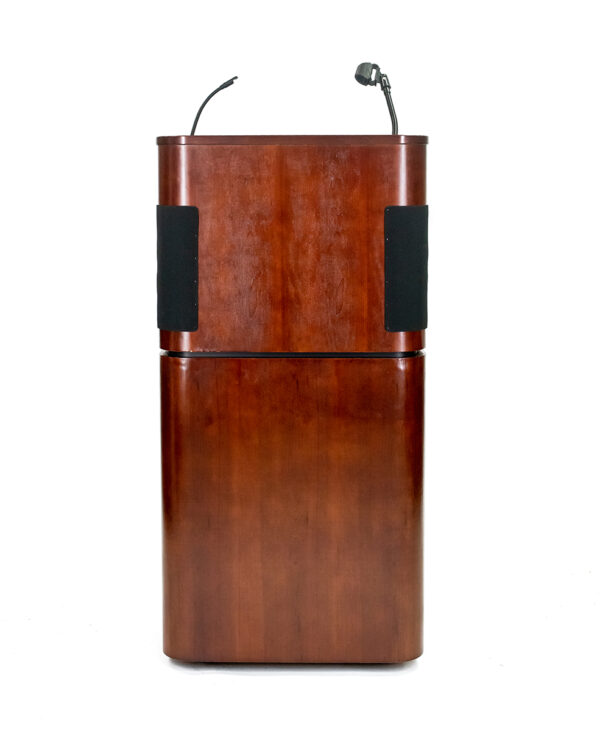 Wood Podium with Microphone