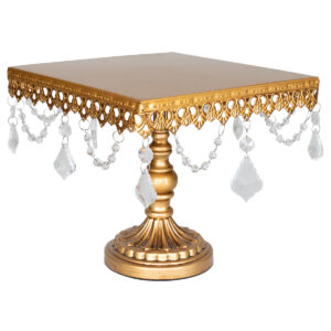 Square Cake Stands – Gold Jeweled