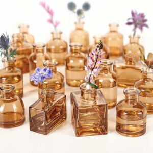 Amber Mini Flower Vases